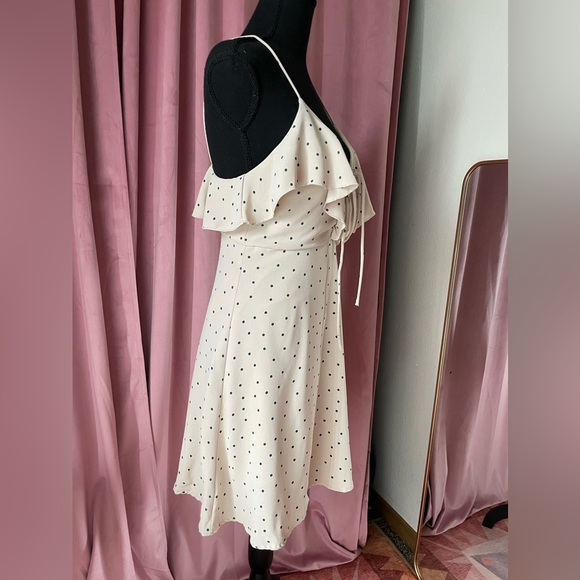 Showpo Cream & Navy Polka Dot Dress - Picture 3 of 7